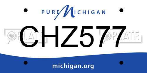 CHZ577 Michigan License Plate