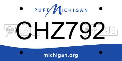 CHZ792 Michigan License Plate