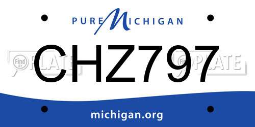 CHZ797 Michigan License Plate