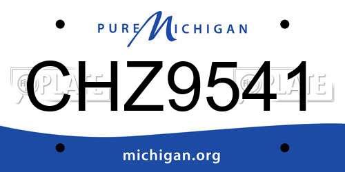 CHZ9541 Michigan License Plate