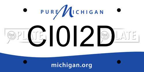 CI0I2D Michigan License Plate