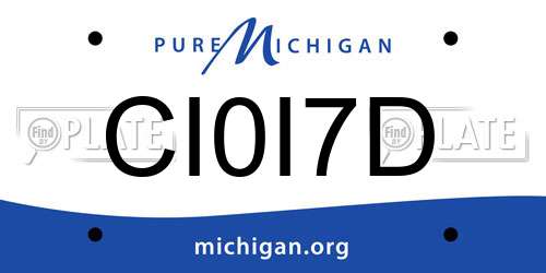 CI0I7D Michigan License Plate