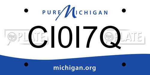 CI0I7Q Michigan License Plate