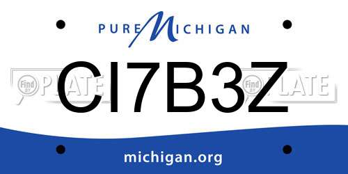 CI7B3Z Michigan License Plate