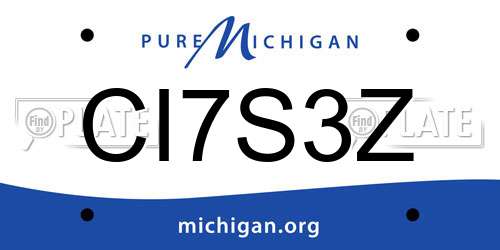 CI7S3Z Michigan License Plate