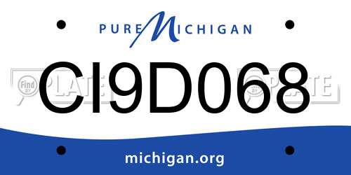 CI9D068 Michigan License Plate