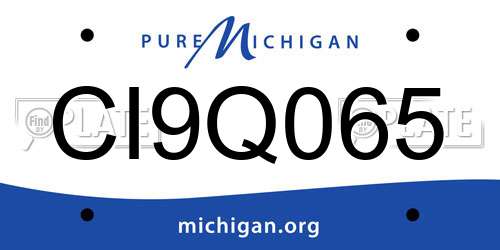 CI9Q065 Michigan License Plate