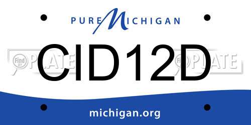 CID12D Michigan License Plate