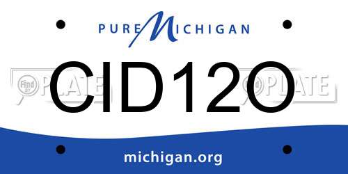 CID12O Michigan License Plate
