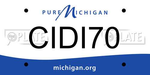 CIDI70 Michigan License Plate