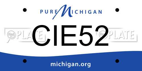 CIE52 Michigan License Plate