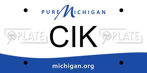 CIK Michigan License Plate