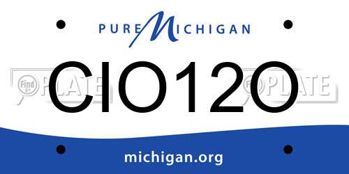 CIO12O Michigan License Plate