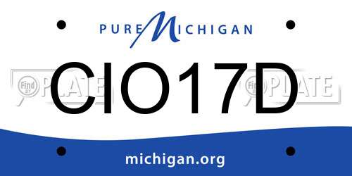 CIO17D Michigan License Plate