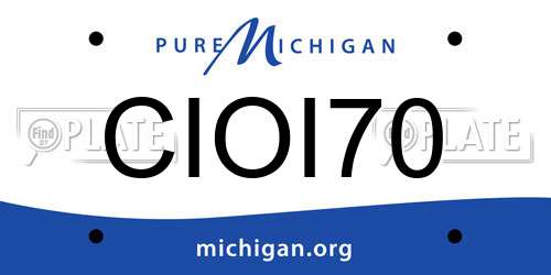 CIOI70 Michigan License Plate