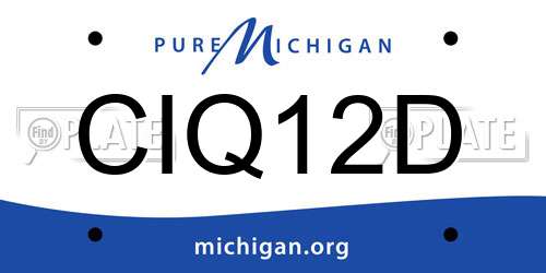 CIQ12D Michigan License Plate