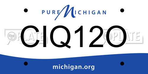CIQ12O Michigan License Plate