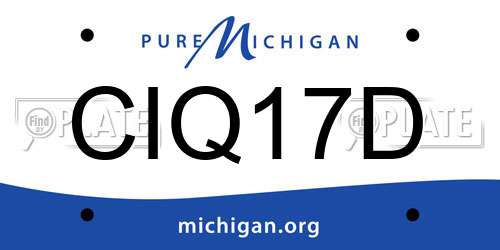 CIQ17D Michigan License Plate