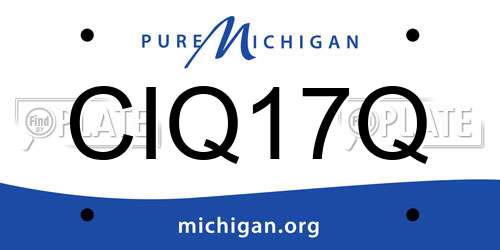 CIQ17Q Michigan License Plate