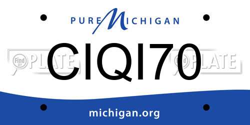 CIQI70 Michigan License Plate