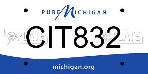CIT832 Michigan License Plate