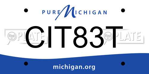 CIT83T Michigan License Plate