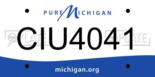 CIU4041 Michigan License Plate
