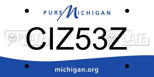 CIZ53Z Michigan License Plate