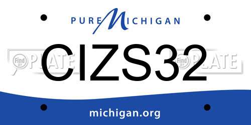 CIZS32 Michigan License Plate