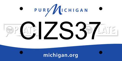 CIZS37 Michigan License Plate