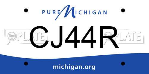 CJ44R Michigan License Plate