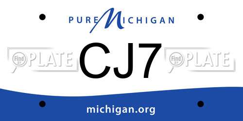 CJ7 Michigan License Plate