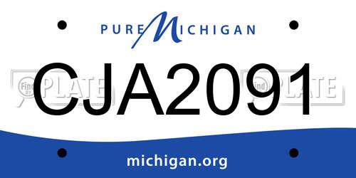 CJA2091 Michigan License Plate