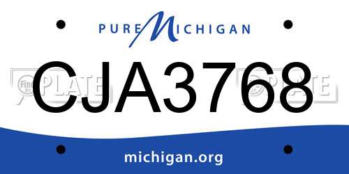 CJA3768 Michigan License Plate