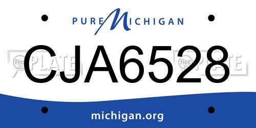 CJA6528 Michigan License Plate