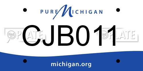 CJB011 Michigan License Plate