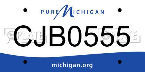 CJB0555 Michigan License Plate