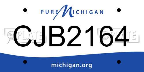 CJB2164 Michigan License Plate