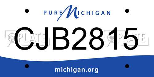CJB2815 Michigan License Plate