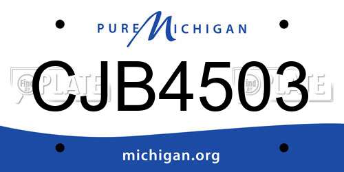 CJB4503 Michigan License Plate