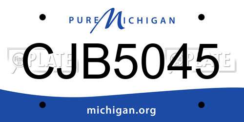 CJB5045 Michigan License Plate