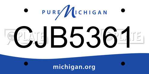 CJB5361 Michigan License Plate