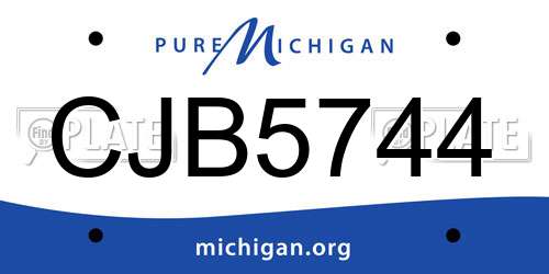CJB5744 Michigan License Plate