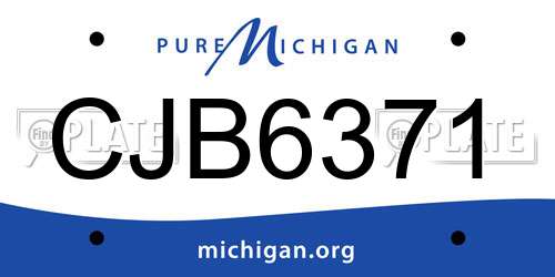 CJB6371 Michigan License Plate