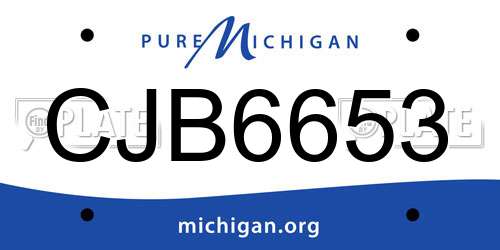 CJB6653 Michigan License Plate