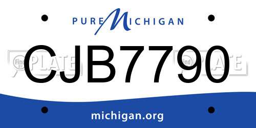 CJB7790 Michigan License Plate