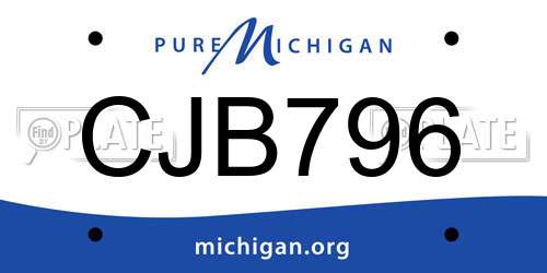 CJB796 Michigan License Plate