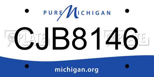 CJB8146 Michigan License Plate