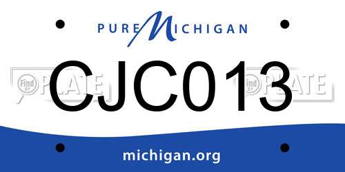 CJC013 Michigan License Plate