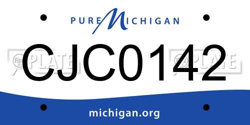 CJC0142 Michigan License Plate